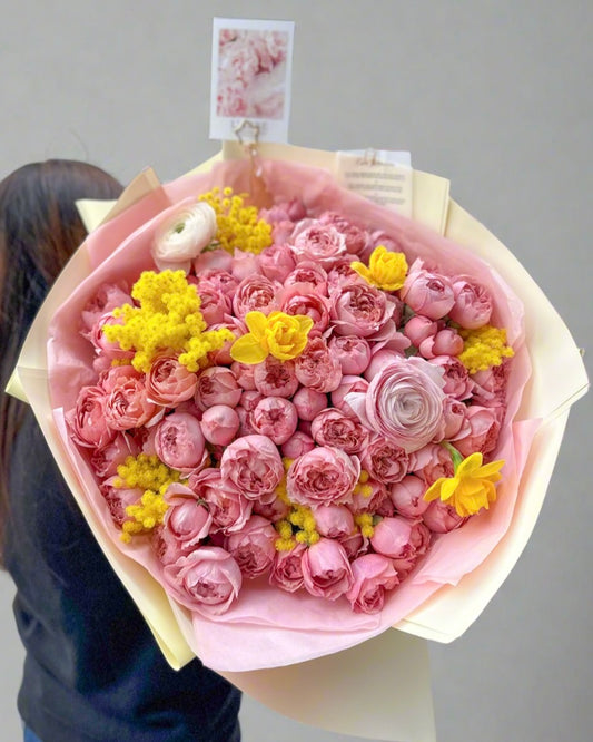 Mix flowers bouquet “Jp with mimosa”