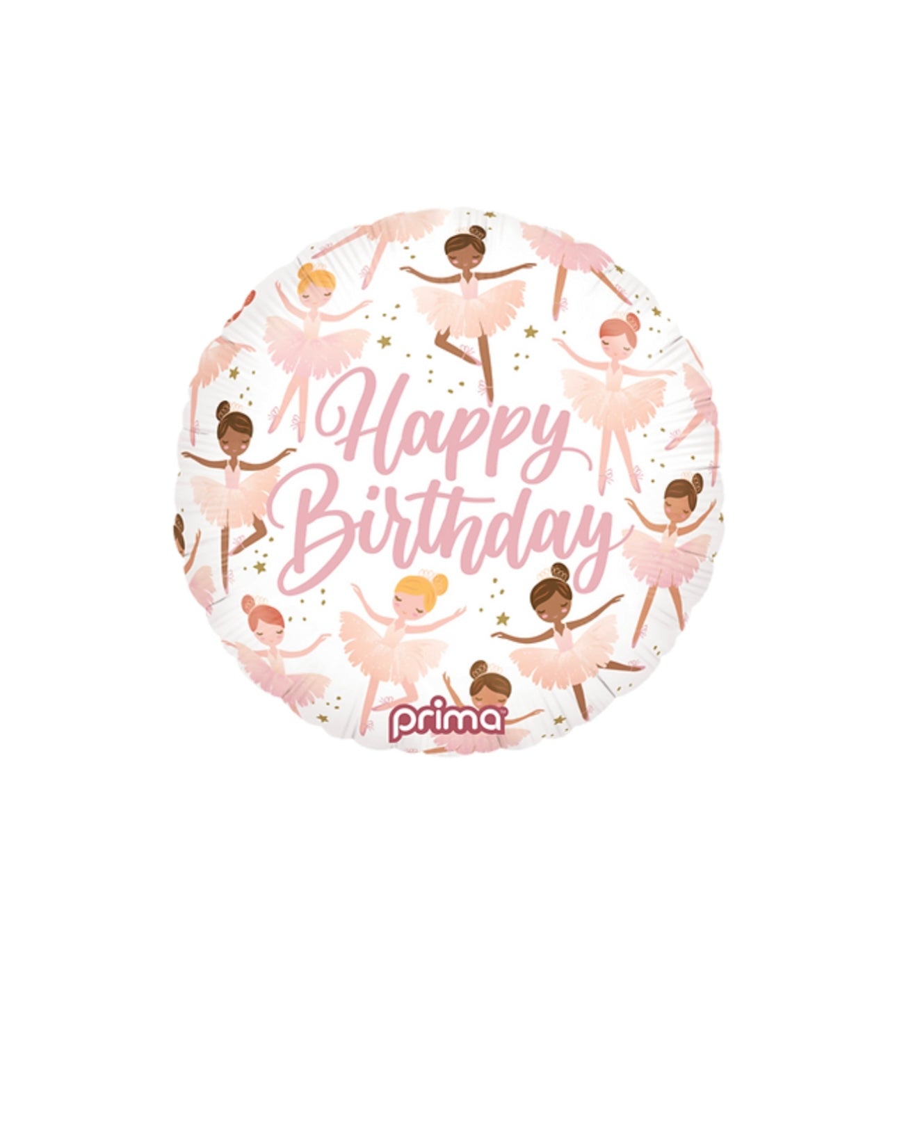 Helium balloon “Happy birthday” light pink 18" Prima ballerina #107