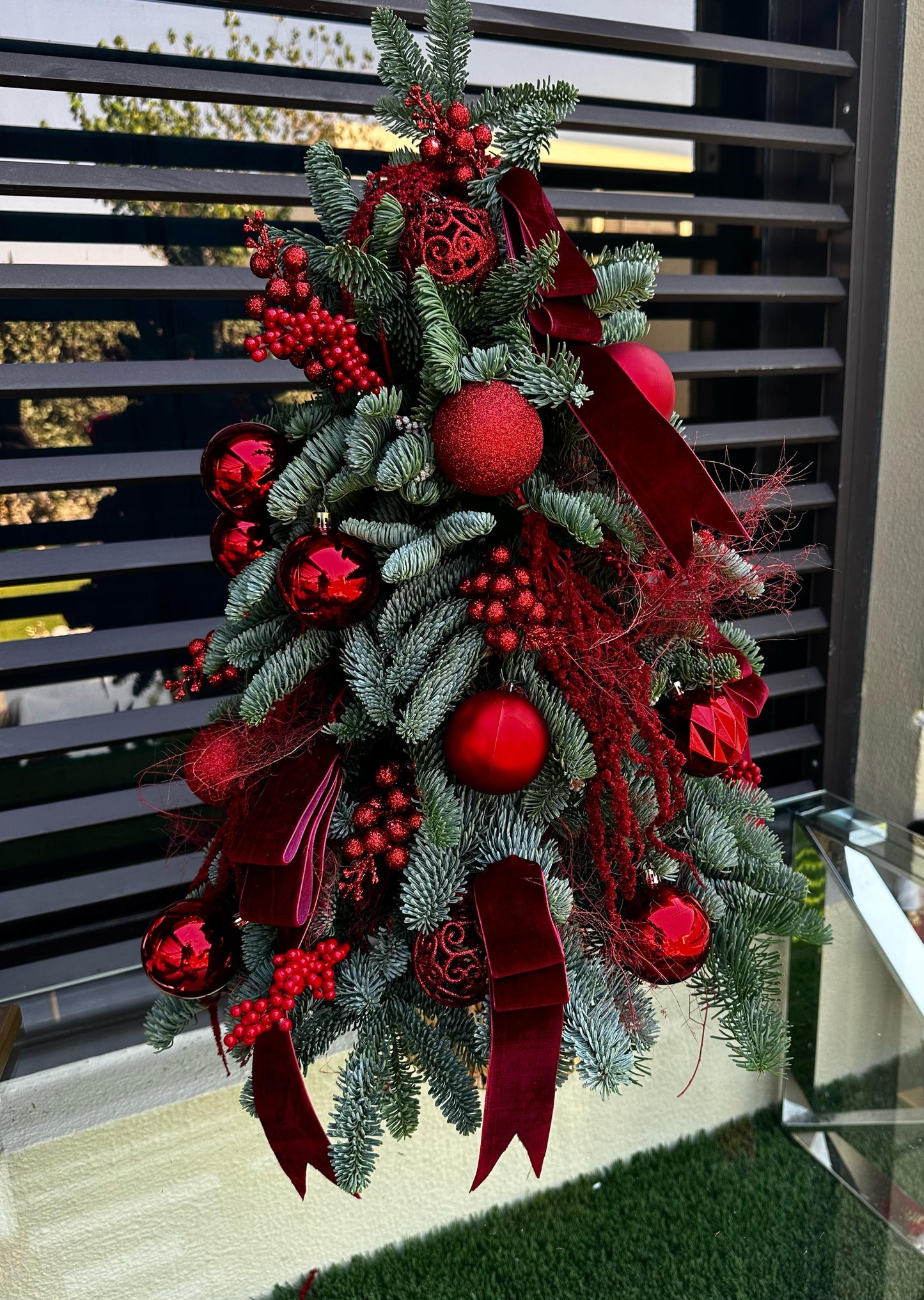 Christmas decor fresh nobilis 
“Red small Christmas tree” 70 cm