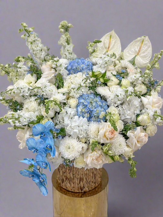 Basket with flowers bouquet “Atlantis”