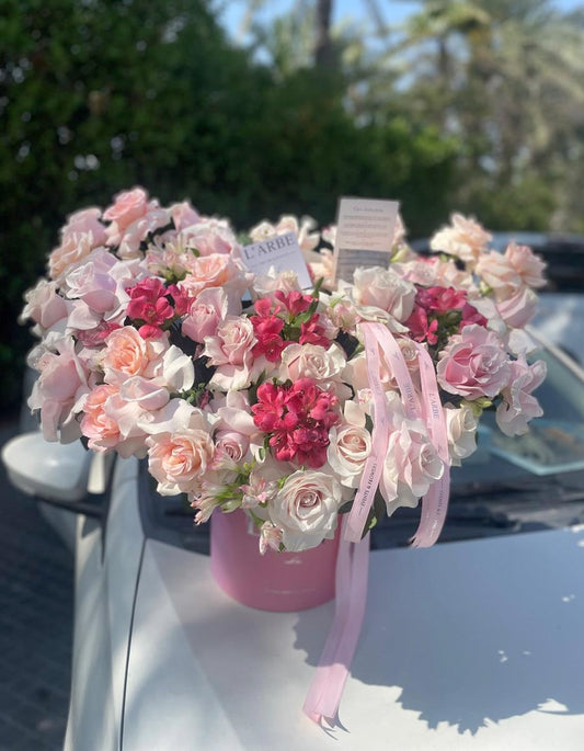 “Cherry”  mix flowers bouquet in box