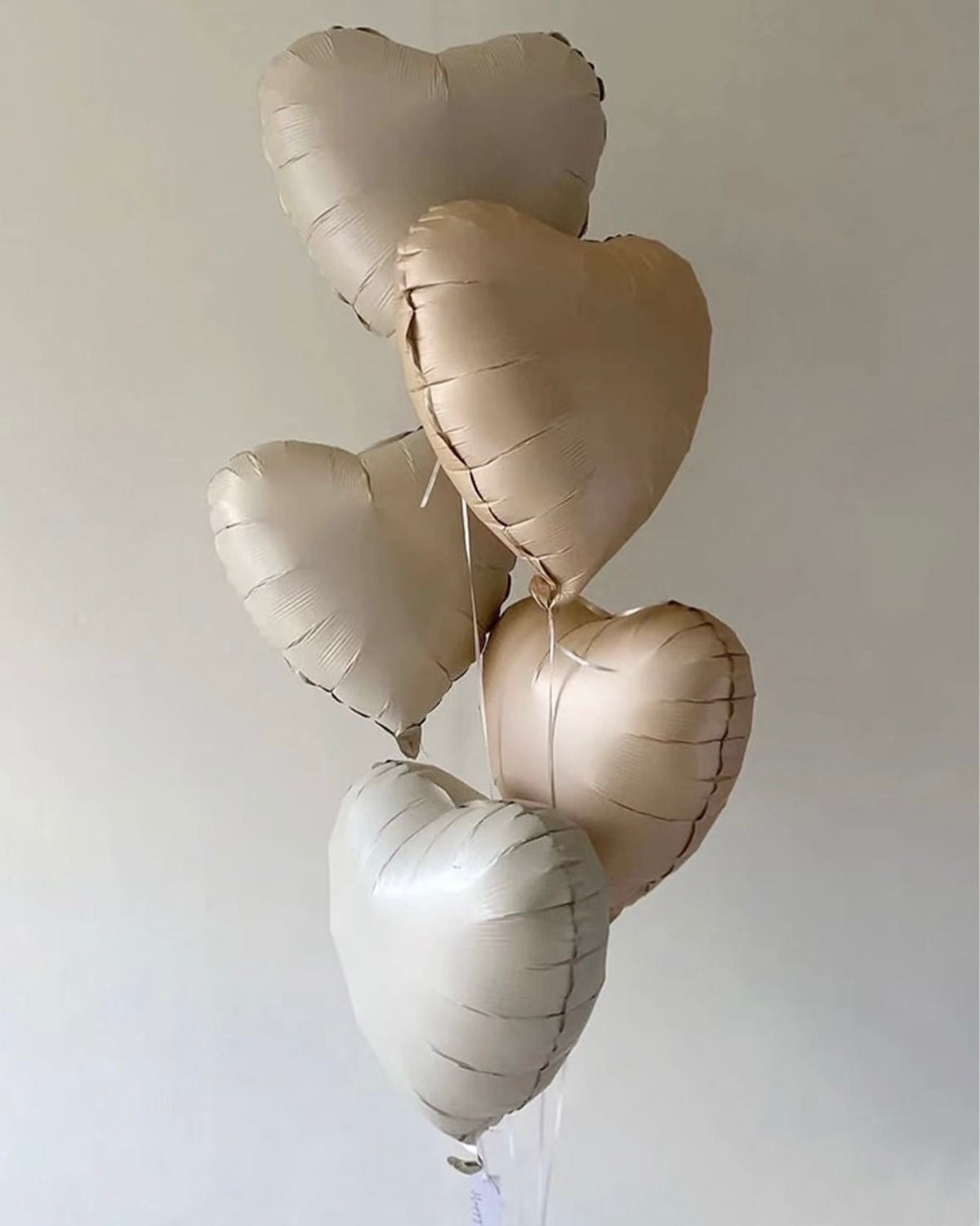 HELIUM BALLOONS  “SATIN HEARTS” 5 PCS