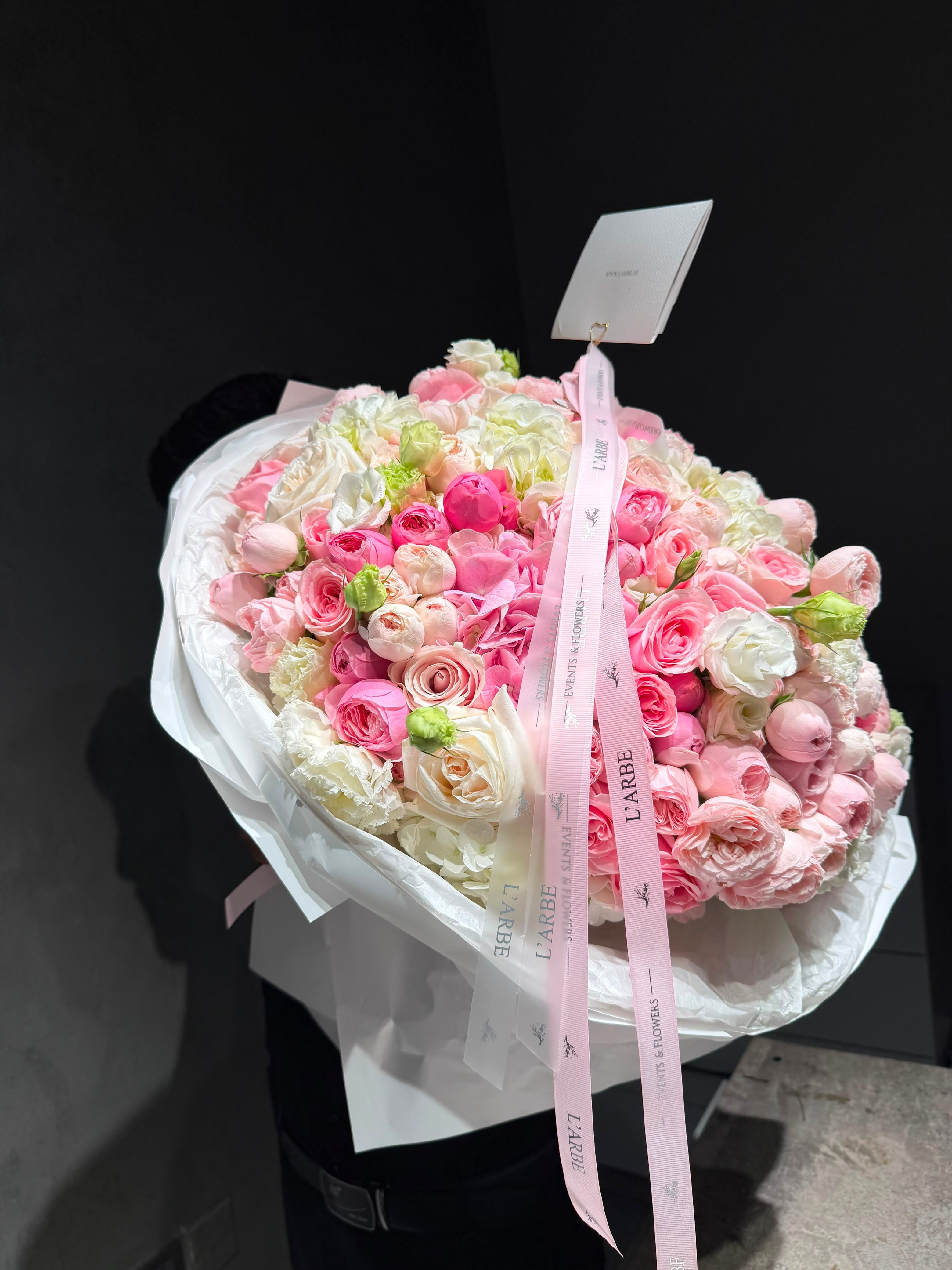 HUGE FLOWERS BOUQUET WITH PINK MIX “STARLIT”