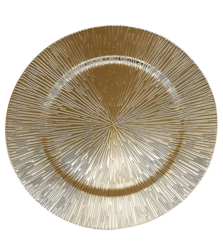 Charger gold plate "Rebecca"  (rent) PL-0025