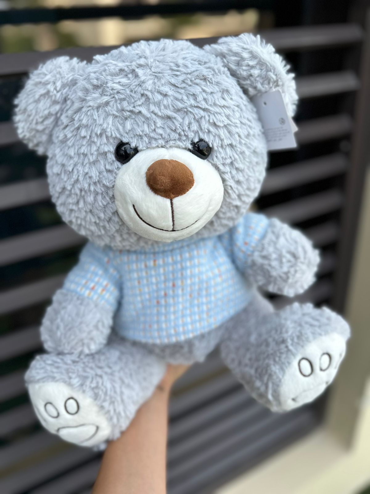 Soft toy for kids grey bear