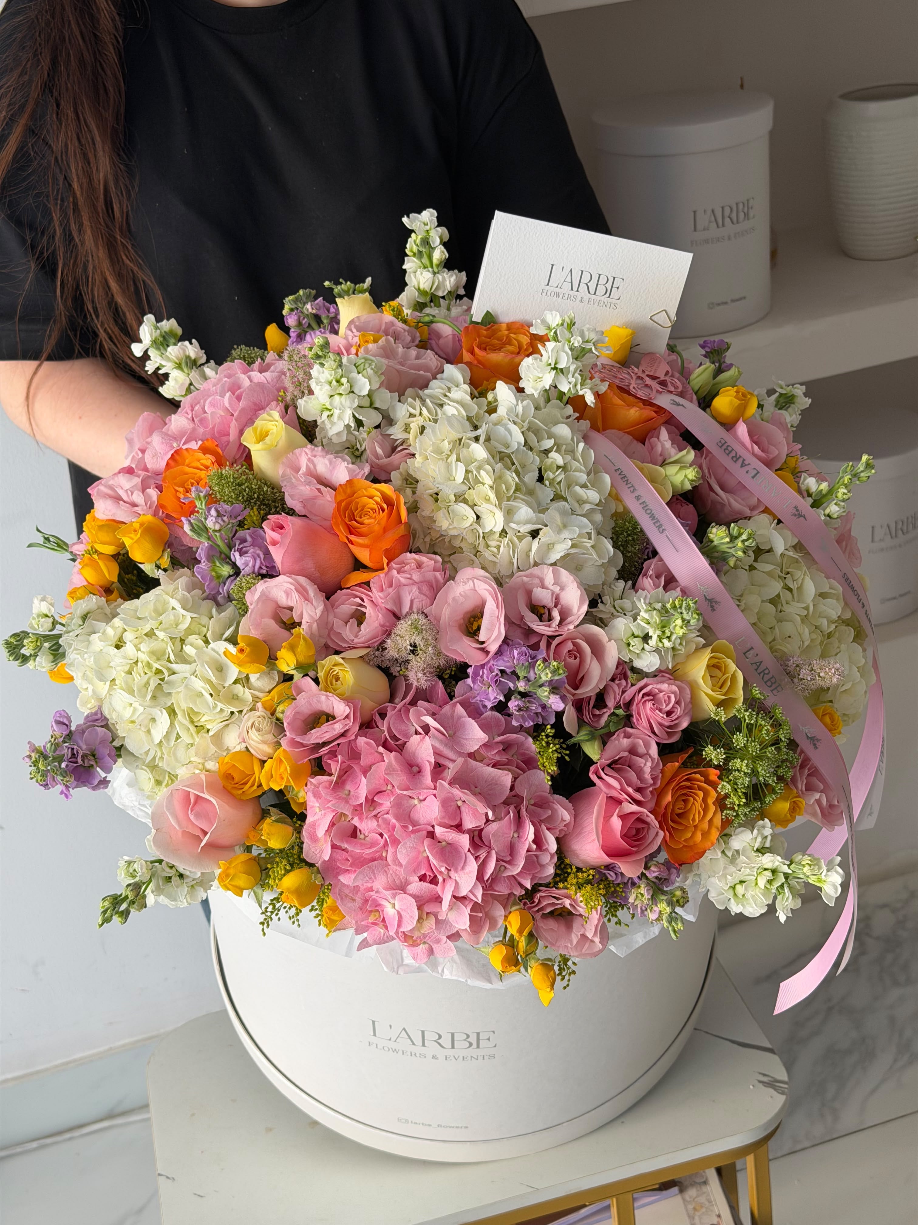 DOPAMINE FLOWERS BOX WITH HYDRANGEAS