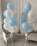 HELIUM BALLOONS BLUE AND WHITE COLOUR
