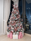 Pink, Silver & Blush Luxury Premium Flocked Christmas Tree 2.4 m / 7.9 ft