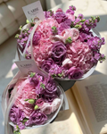 PURPLE FLOWERS BOUQUET WITH HYDRANGEA AND ROSES FOR MUMMY AND DAUGHTER - 2 BOUQUET