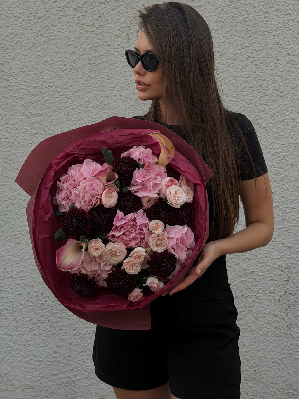FLOWERS BOUQUET WITH HYDRANGEA RANUNCULUS “AUTUMN POETRY”