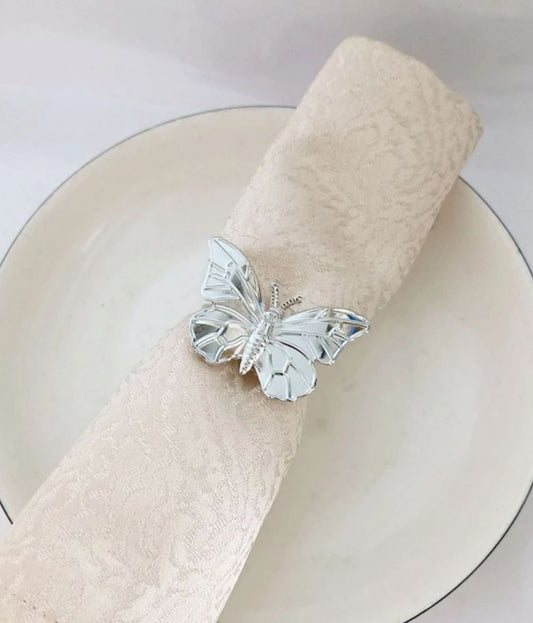 Silver ring for napkin Butterfly (rent) R-0014