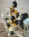 Helium balloons and flowers “King for the day” + roses