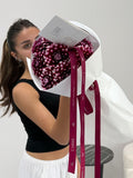 FLOWERS BOUQUET WITH BURGUNDY DAHLIAS 9 PCS