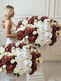 WHITE FLOWERS BOX WITH HYDRANGEAS AND ORCHIDS V135 “IRINNI BOX” -2 pcs