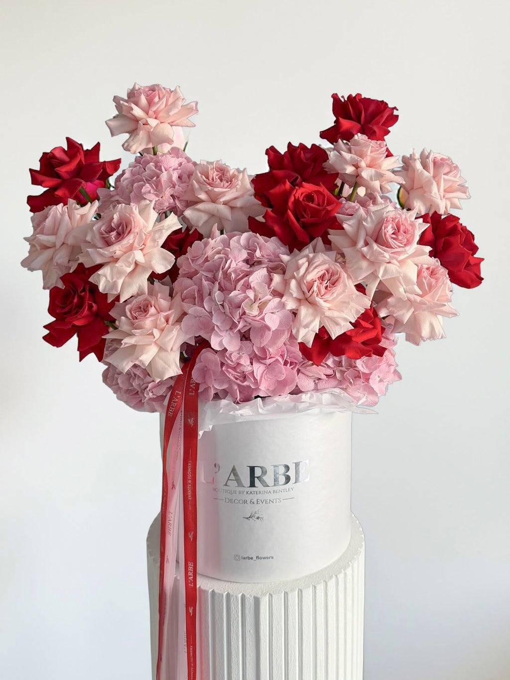 FLOWERS BOX WITH HYDRANGEAS AND ROSES “ZEFIR”