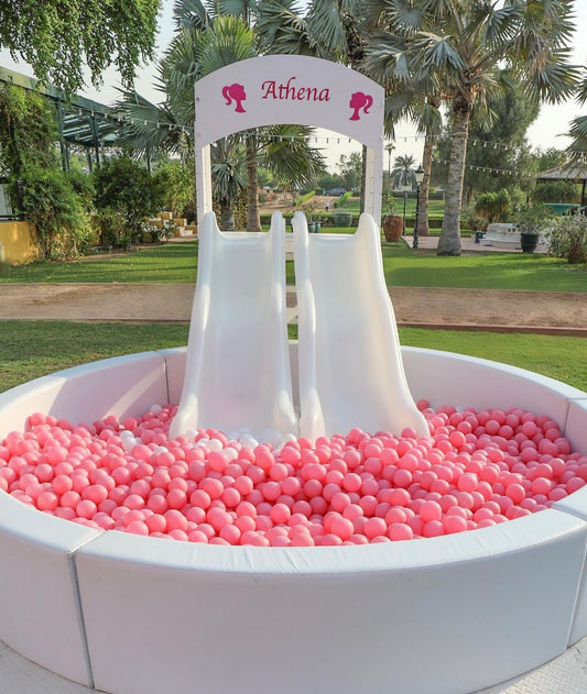 Double Slide with Round Ball Pit for kids, rent