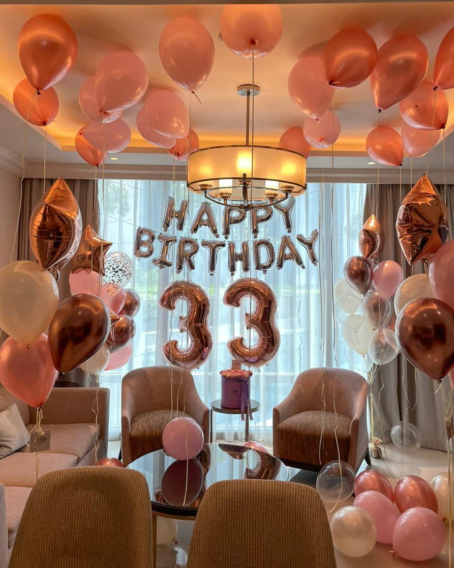 Balloons ros gold and pink color