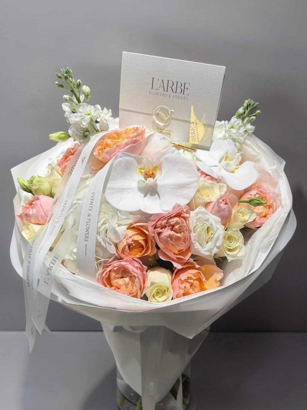 FLOWER MIX “SUNNY LOVE” WITH ORCHID AND ROSES