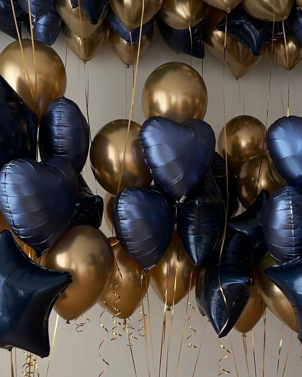 Hellium balloon #0264 blue and gold