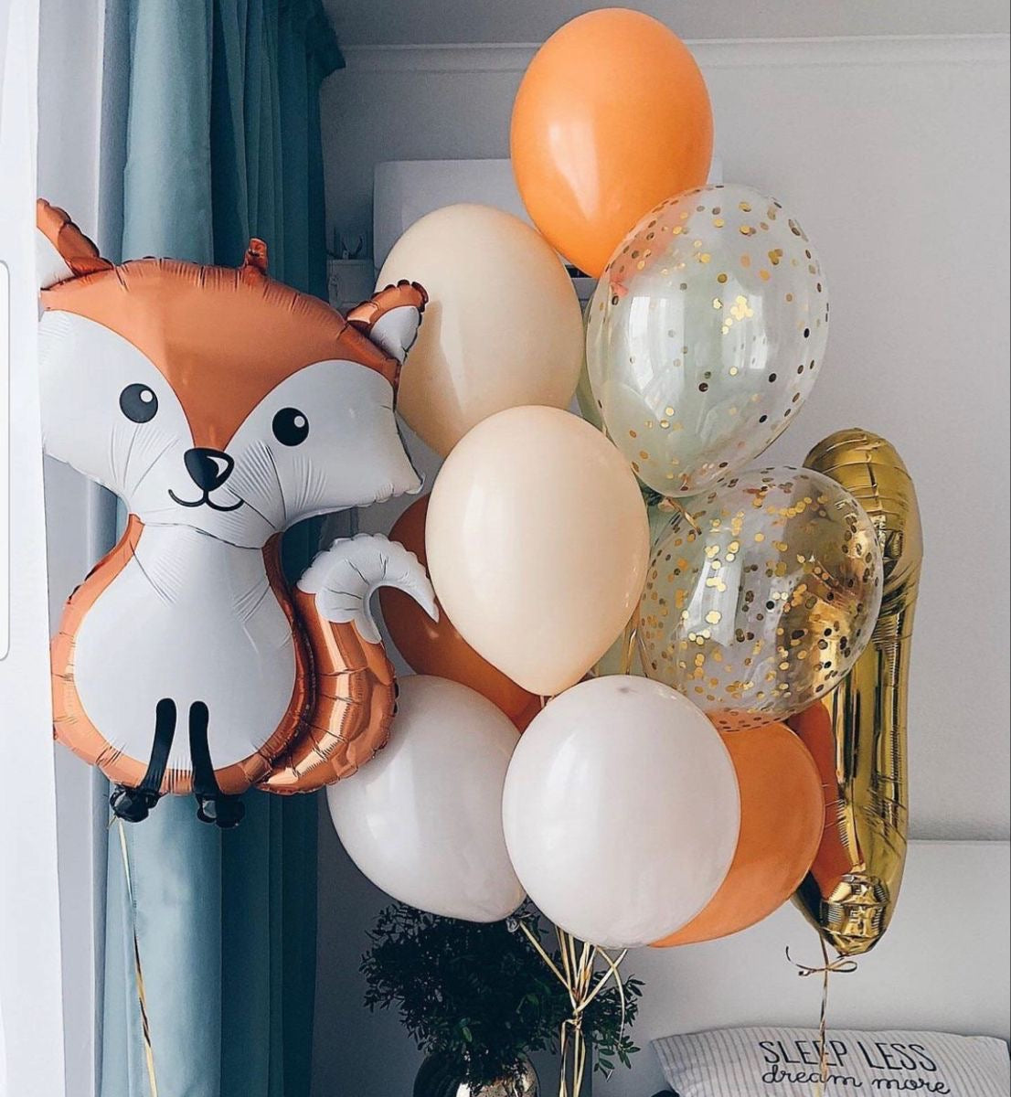 HELIUM BALLOONS “FOX” ORANGE AND BEIGE #0205