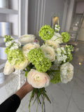 FLOWERS BOUQUET WITH RANUNCULUS AND VIBURNUM “ECLAT”