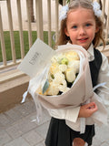 WHITE FLOWERS BOUQUET WITH ROSES