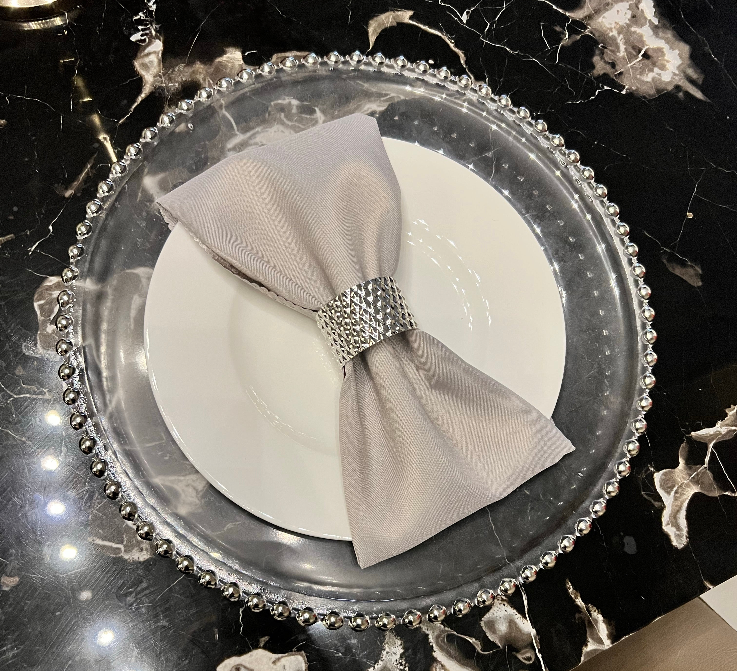 Silver napkin Grey (rent) N-0013