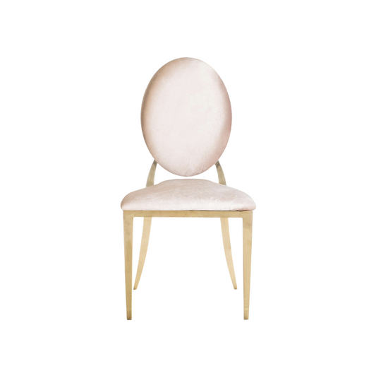 Dupont Chair ice pink with gold or silver (rent)