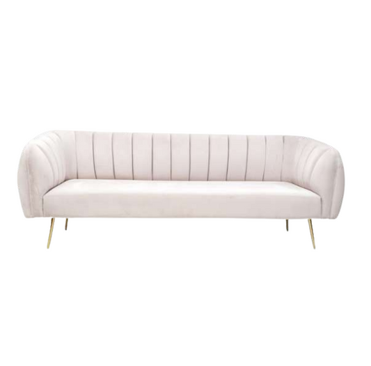 Premium Beige velvet sofa (rent)