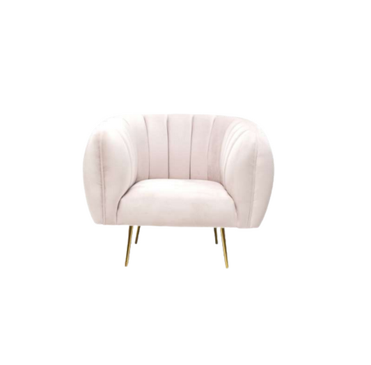 Style Beige velvet armchair (rent)