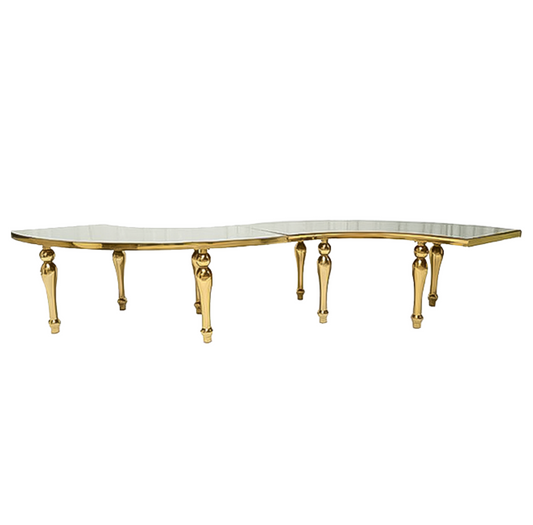 Vivian Spiral Dining Table gold (rent)