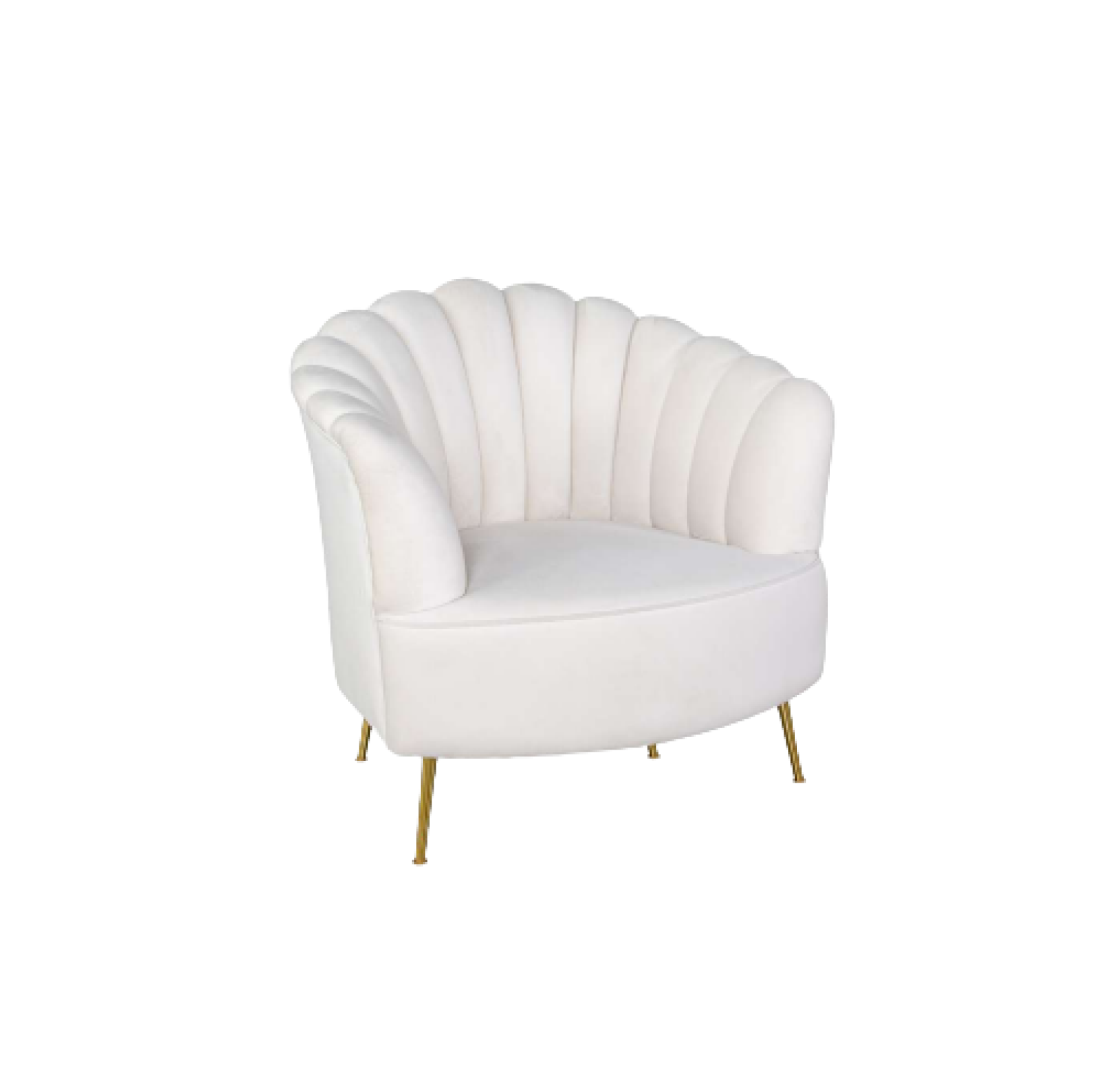 Armchair premium white velvet Cozy Haven (rent)