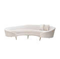 Curved sofa Royal Relax white velvet (rent)