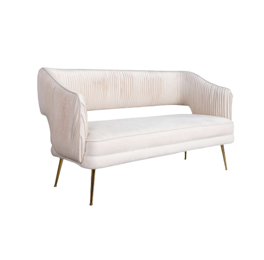 Sofa Lotus pleated velvet Light Beige (rent)