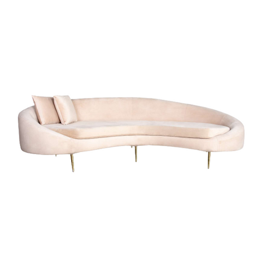 Curved sofa Royal Relax beige velvet (rent)