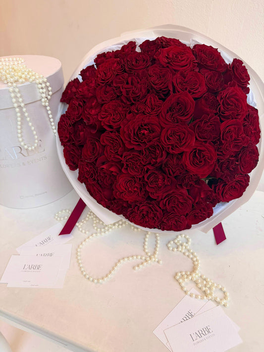 FLOWERS BOUQUET ROSES 53 PCS “HEART RED” PREMIUM ROSES