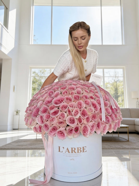 FLOWERS BOUQUET AT BOX - 301 PINK ROSES