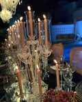 Glass candelabra with pearls (rent)