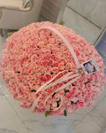 LIGHT PINK ROSES IN BASKET - 451 ROSES