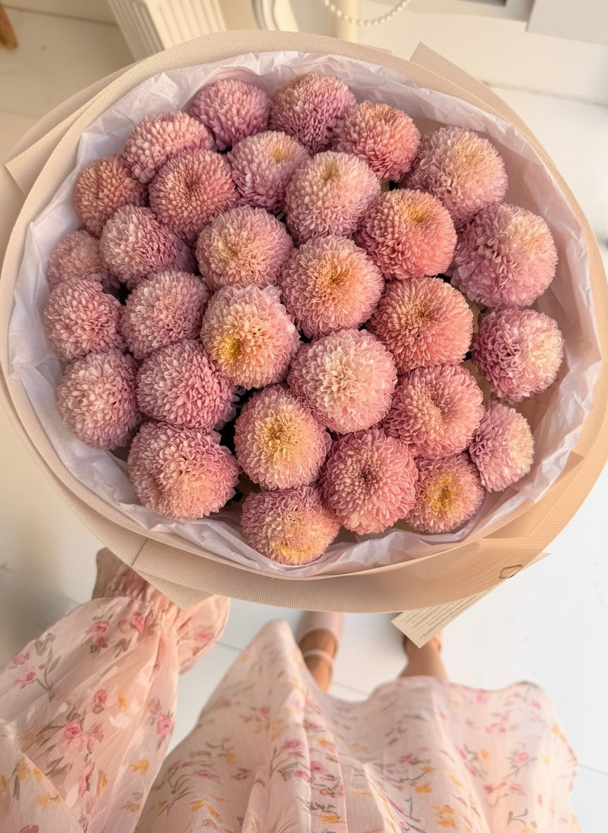 FLOWERS BOUQUET WITH CHRYSANTHEMUM PING PONG 30 PCS