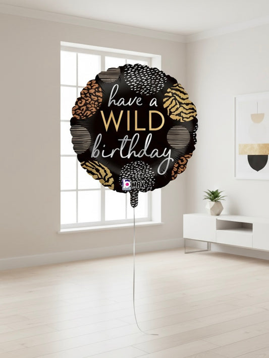 HELIUM BALLOONS  “WILD HAPPY BIRTHDAY” 18"46CM ITALIAN BRAND