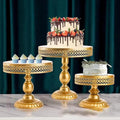 Set of coasters for desserts gold metal (20 cm, 25 cm, 30 cm)
