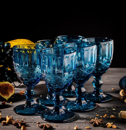 Blue wine glass rent