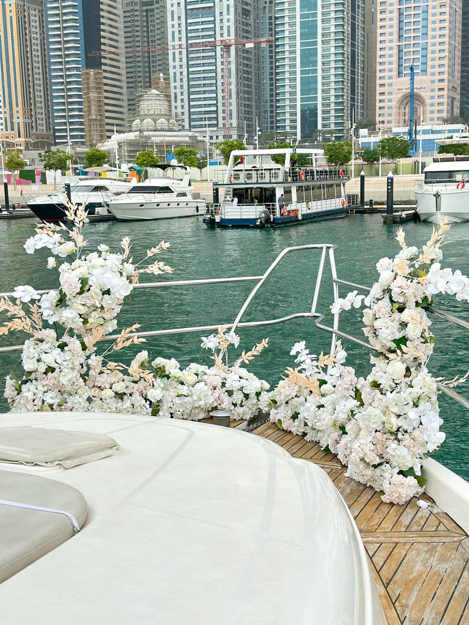 Artificial Flowers composition arch on yacht (decor rent)