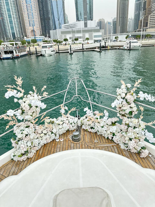 Artificial Flowers composition arch on yacht (decor rent)