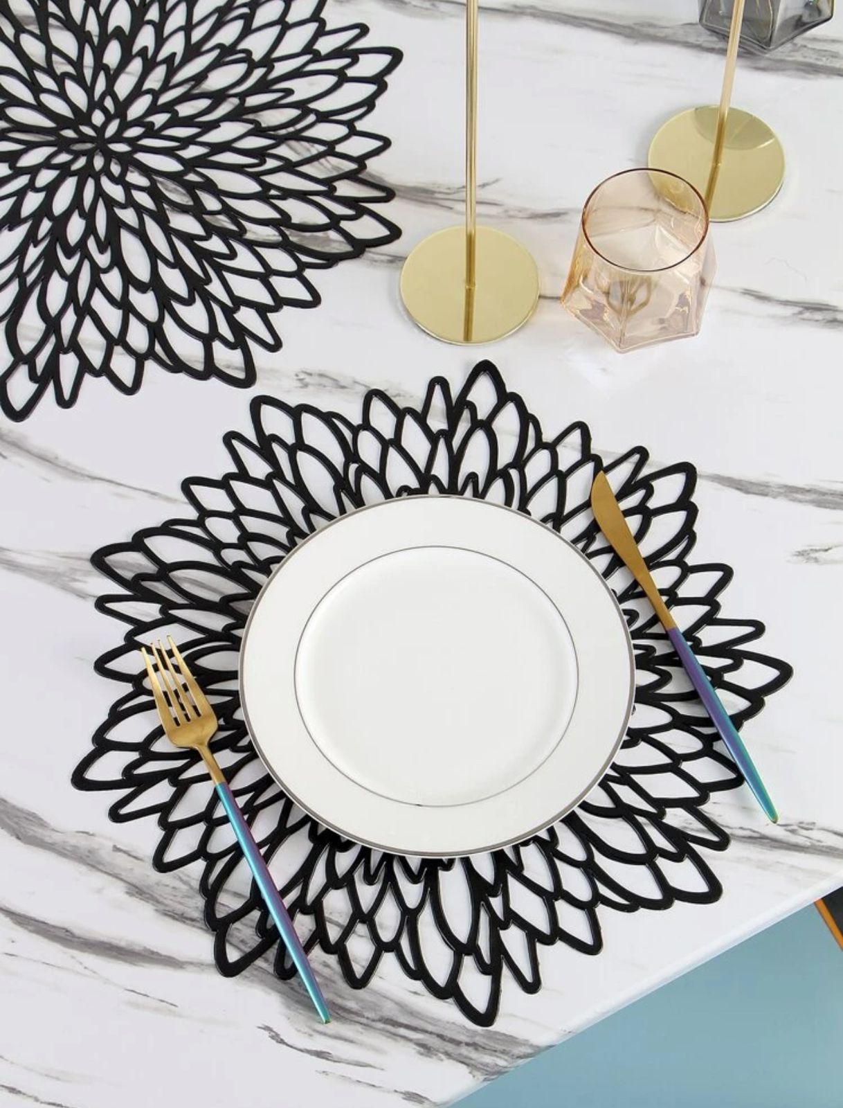 Black place mat 38 cm PM-0016