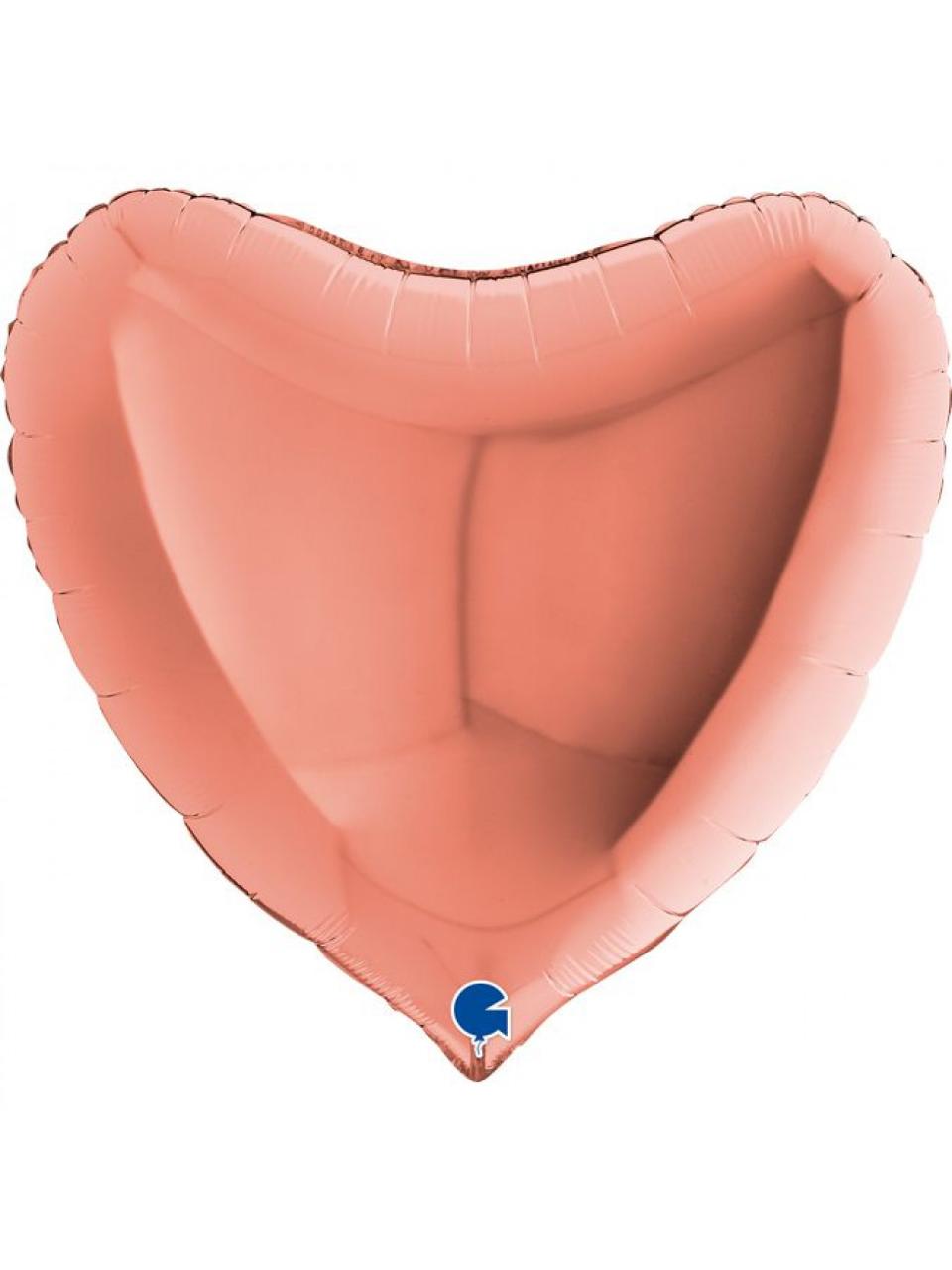 HELIUM BALLOON  “ROSE HEART” 36" ITALY #005