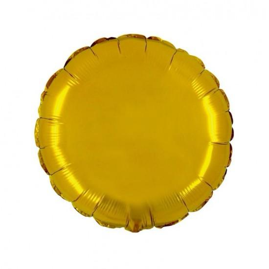 HELIUM BALLOON “GOLD ROUND FOIL” 18" ITALY #025