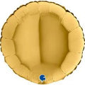 HELIUM BALLOON “ROUND SATIN GOLD FOIL” 18" Italy #026