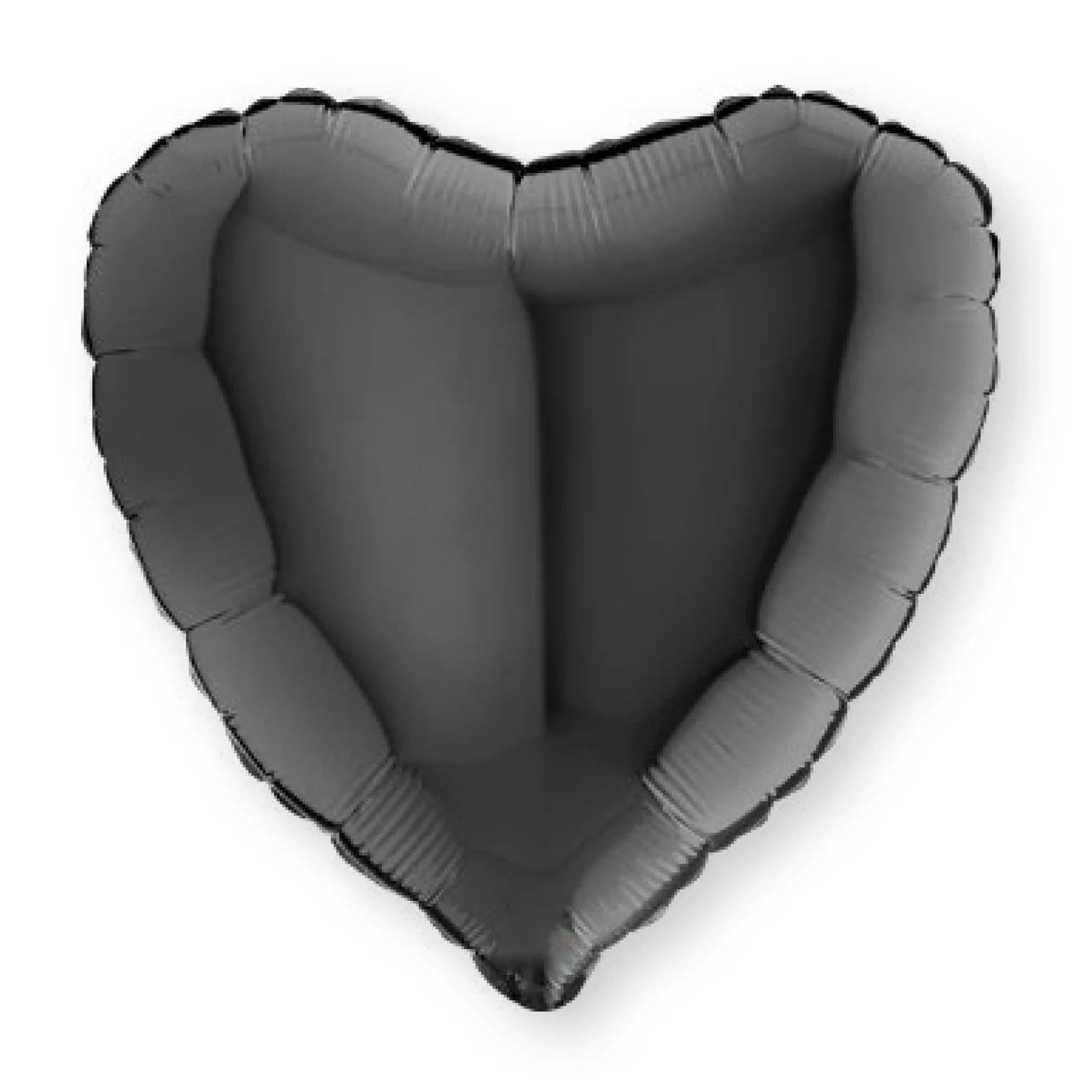 HELIUM BALLOON “BLACK HEART” 18"ITALY #007